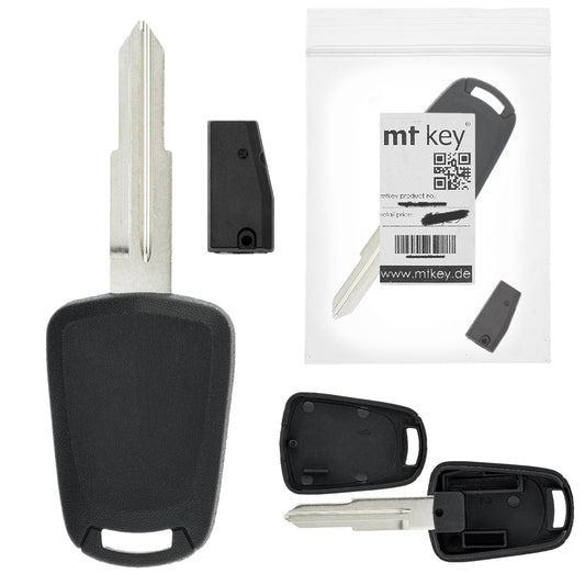 MT-KEY Auto Zünd Schlüssel Rohling DWO4 / DWO5 + ID60 80 Bit T16 Keramik Transponder Wegfahrsperre kompatibel mit Chevrolet Nubira Sw J200 04-09 Daewoo Nubira Sw 04-09