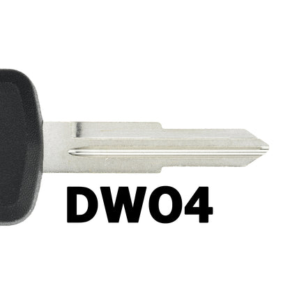 MT-KEY Auto Zünd Schlüssel Rohling DWO4 / DWO5 + ID60 80 Bit T16 Keramik Transponder Wegfahrsperre kompatibel mit Chevrolet Nubira Sw J200 04-09 Daewoo Nubira Sw 04-09