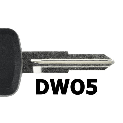 MT-KEY Auto Zünd Schlüssel Rohling DWO4R + ID60 80 Bit T7 Glas Transponder Wegfahrsperre kompatibel mit Chevrolet Epica V250 Ab 06 Evanda V200 03-06 Daewoo Evanda 03-06
