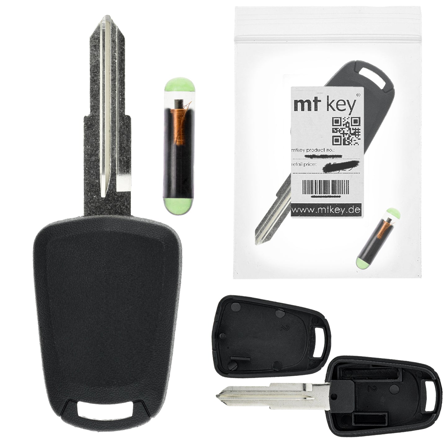 MT-KEY Auto Zünd Schlüssel Rohling DWO4R + ID13 Transponder Wegfahrsperre kompatibel mit Chevrolet Epica 04-07 Leganza (Usa) 01-04 Leganza 97-00 Chevrolet Usa Epica 04-07 Daewoo Leganza 97-00