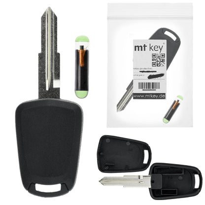 MT-KEY Auto Zünd Schlüssel Rohling DWO4R + ID13 Transponder Wegfahrsperre kompatibel mit Chevrolet Epica 04-07 Leganza (Usa) 01-04 Leganza 97-00 Chevrolet Usa Epica 04-07 Daewoo Leganza 97-00