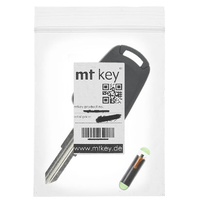 MT-KEY Auto Zünd Schlüssel Rohling DWO4R + ID13 Transponder Wegfahrsperre kompatibel mit Chevrolet Epica 04-07 Leganza (Usa) 01-04 Leganza 97-00 Chevrolet Usa Epica 04-07 Daewoo Leganza 97-00
