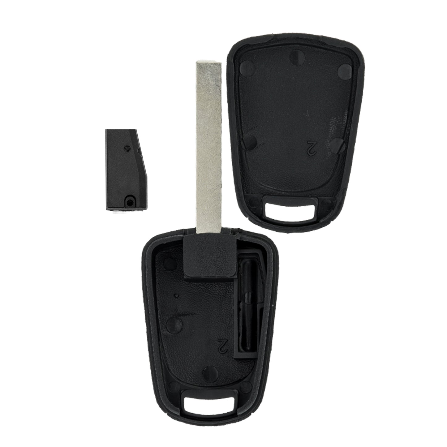 MT-KEY Auto Zünd Schlüssel Rohling GM45 + ID46 Transponder Wegfahrsperre kompatibel mit Pontiac G8 08-09