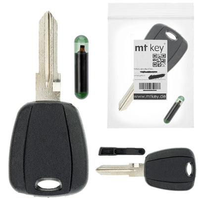 MT-KEY Roller Zünd Schlüssel Rohling Schwarz GT15R + ID11 Transponder kompatibel mit Piaggio Beverly Carnaby Ab 09 Fly 09-12 Hexagon 98-03 Liberty Ab 03 Skipper 00-02 Vespa Ab 96 X7 07-09 X8 X9 98-07