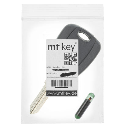 MT-KEY Roller Zünd Schlüssel Rohling Schwarz GT15R + ID11 Transponder kompatibel mit Piaggio Beverly Carnaby Ab 09 Fly 09-12 Hexagon 98-03 Liberty Ab 03 Skipper 00-02 Vespa Ab 96 X7 07-09 X8 X9 98-07