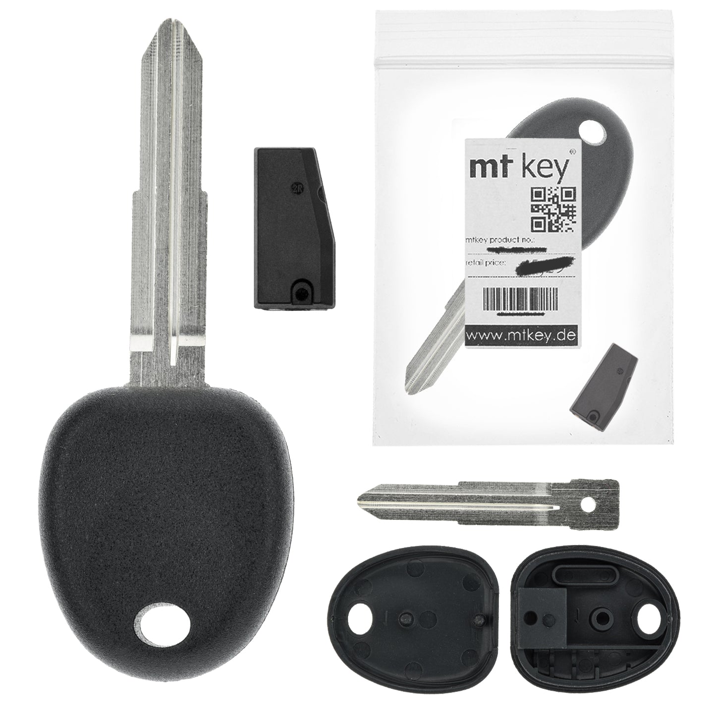 MT-KEY Auto Zünd Schlüssel Rohling HYN10 + ID4C T4 Keramik Transponder kompatibel mit Hyundai Accent X3 96-99 Amica 99-03 Atos I 97-00 Atos Prime 99-01 Excel 96-99 Pony 95-99 Verna 96-99