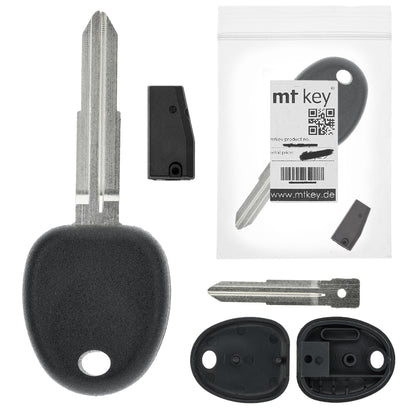 MT-KEY Auto Zünd Schlüssel Rohling HYN10 + ID4C T4 Keramik Transponder kompatibel mit Hyundai Accent X3 96-99 Amica 99-03 Atos I 97-00 Atos Prime 99-01 Excel 96-99 Pony 95-99 Verna 96-99