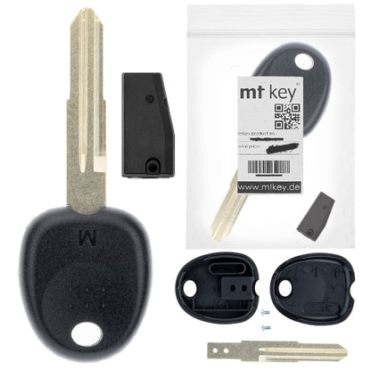 MT-KEY Auto Zünd Schlüssel Rohling HYN7 + ID4C T4 Keramik Transponder Wegfahrsperre kompatibel mit Hyundai Sonata Y3 96-98 Sonica 96-98