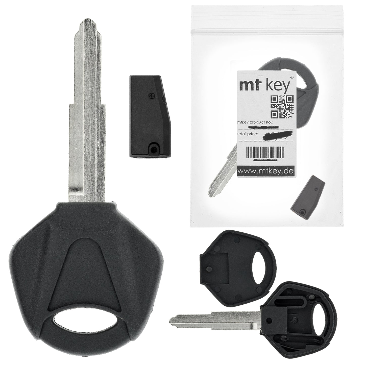 MT-KEY Motorrad Zünd Schlüssel Rohling KW16 + ID62 Transponder kompatibel mit Kawasaki Er-6F Er-6N GTR1400 Jet Ski Ultra Ninja 250R 500R 600 650R Zx-10R Zx-12R ZX-6R ZZR-R1400 Versys 1000 650 Z750