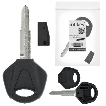 MT-KEY Motorrad Zünd Schlüssel Rohling KW16 + ID62 Transponder kompatibel mit Kawasaki Er-6F Er-6N GTR1400 Jet Ski Ultra Ninja 250R 500R 600 650R Zx-10R Zx-12R ZX-6R ZZR-R1400 Versys 1000 650 Z750