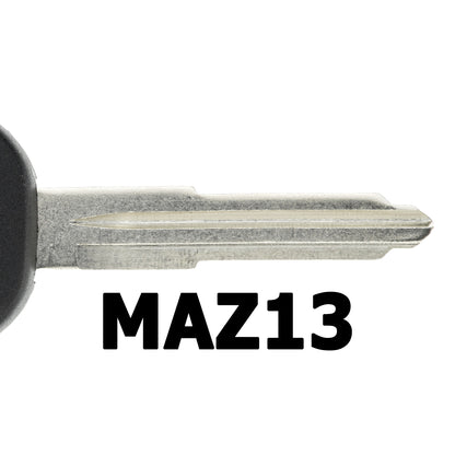 MT-KEY Auto Zünd Schlüssel Rohling MAZ13 + ID12 Transponder Wegfahrsperre kompatibel mit Ford Probe Ab 96 Mazda Mx-3 Ec 95-98 Mx-5 Na 95-98