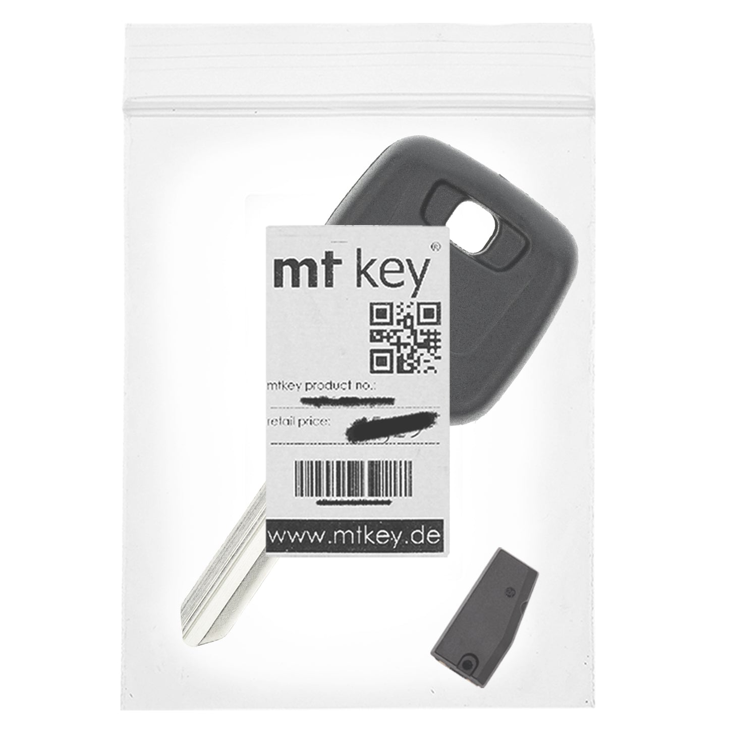 MT-KEY Auto Zünd Schlüssel Rohling NE51 + ID73 Transponder Wegfahrsperre kompatibel mit Volvo 940 96-98 960 96-98