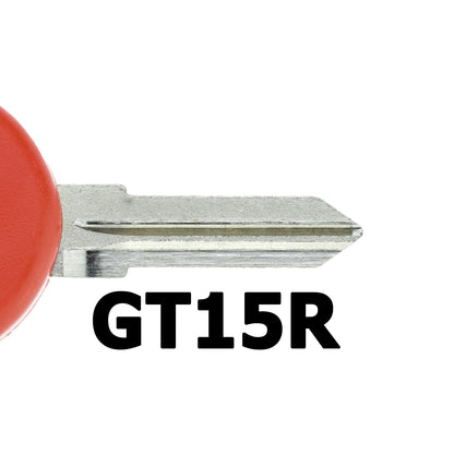 MT-KEY Roller Zünd Schlüssel Rohling Rot GT15R + ID11 Transponder kompatibel mit Piaggio Beverly 02-11 Carnaby Fly 09-12 Hexagon 98-03 Liberty Ab 03 Skipper 00-02 Vespa Ab 96 X7 07-09 X8 X9 98-07