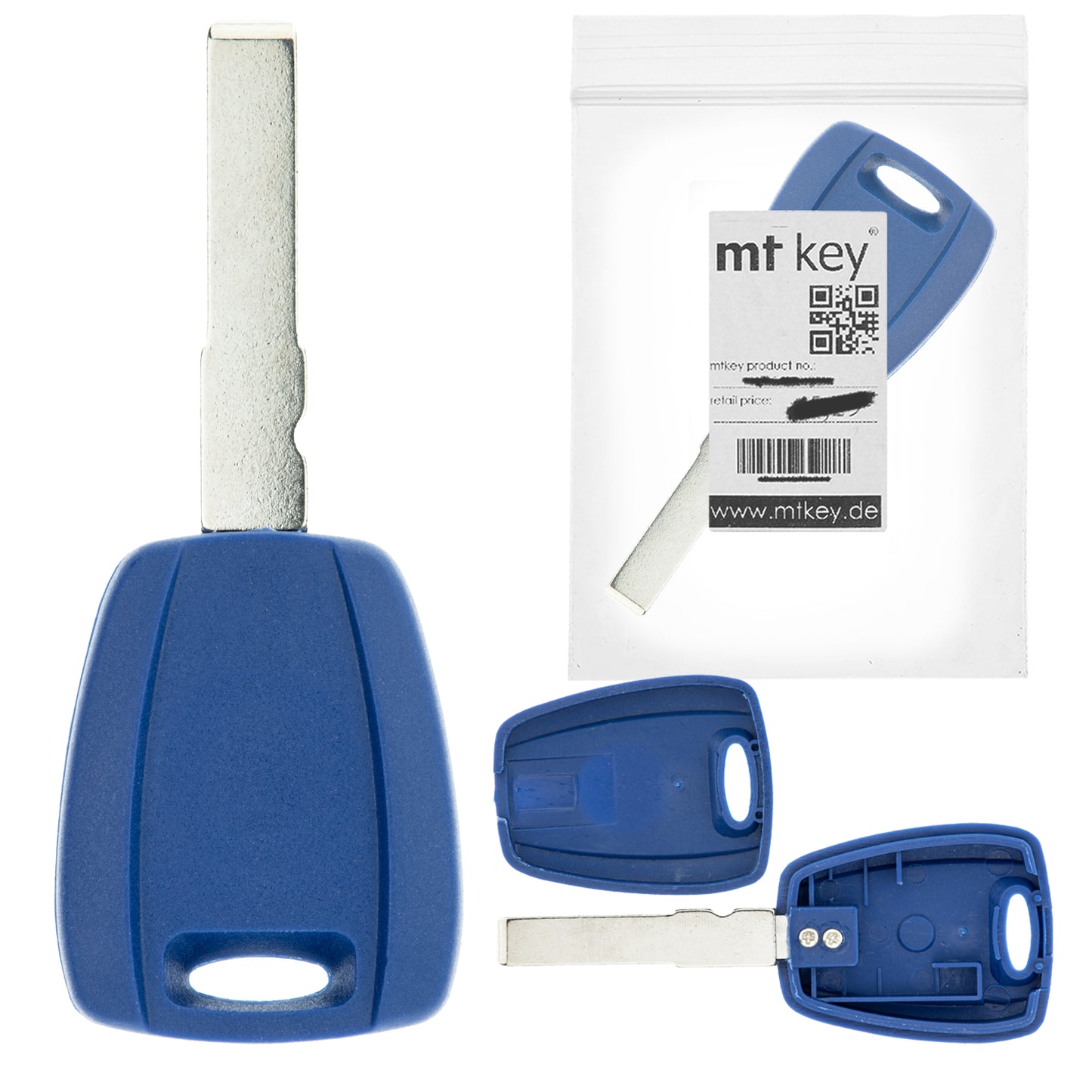 MT KEY Auto Ersatz Schlüssel SIP22 kompatibel mit FORD KA II RU8 FIAT DOBLO I II 223 PANDA II GRANDE PUNTO EVO 500 500L FIORINO III IDEA PALIO I BRAVO 198 DUCATO II IDEA QUBO 3 STILO