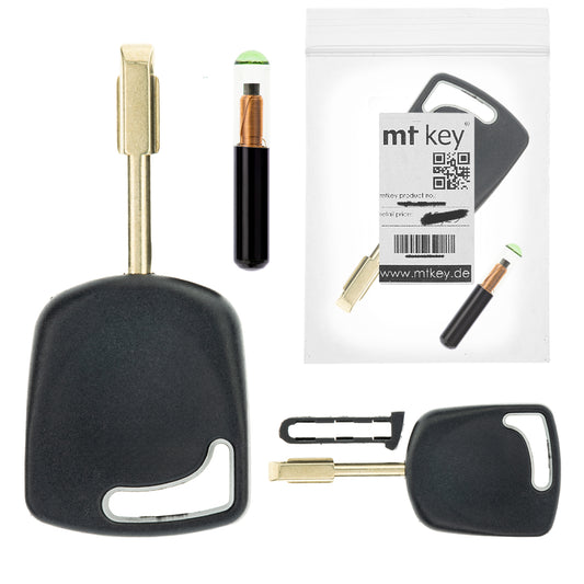 MT-KEY Auto Zünd Schlüssel Rohling FO21 + ID4C Glas Transponder kompatibel mit Ford Cougar 97-02 Escort 95-00 Fiesta IV 95-02 KA RBT 96-02 Mondeo 95-01 Puma 98-02 Transit 95-00 Fusion 98-02