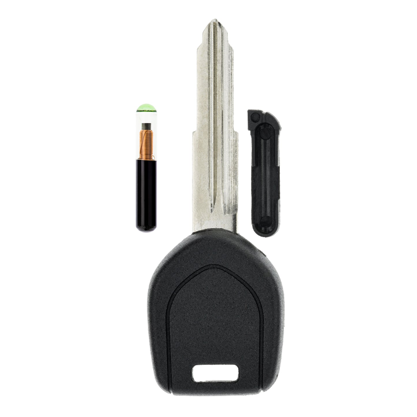 MT-KEY Auto Zünd Schlüssel Rohling MIT8 + ID4C Glas Transponder kompatibel mit Mitsubishi Eclipse D30 Galant EA0 Montero Pajero V20 Shogun Space Gear Ab 96 Space Runner 98-99 Space Wagon N50 98-99