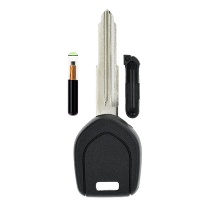 MT-KEY Auto Zünd Schlüssel Rohling MIT8 + ID4C Glas Transponder kompatibel mit Mitsubishi Eclipse D30 Galant EA0 Montero Pajero V20 Shogun Space Gear Ab 96 Space Runner 98-99 Space Wagon N50 98-99