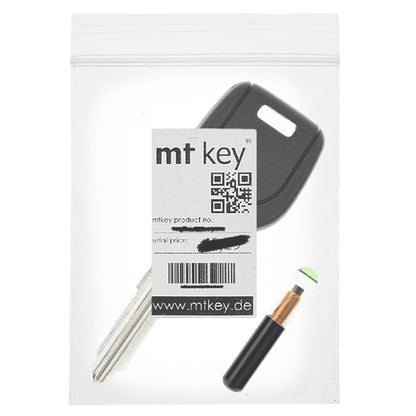 MT-KEY Auto Zünd Schlüssel Rohling MIT8 + ID4C Glas Transponder kompatibel mit Mitsubishi Eclipse D30 Galant EA0 Montero Pajero V20 Shogun Space Gear Ab 96 Space Runner 98-99 Space Wagon N50 98-99