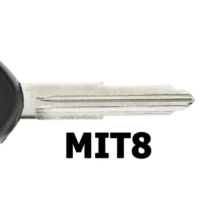 MT-KEY Auto Zünd Schlüssel Rohling MIT8 + ID4C Glas Transponder kompatibel mit Mitsubishi Eclipse D30 Galant EA0 Montero Pajero V20 Shogun Space Gear Ab 96 Space Runner 98-99 Space Wagon N50 98-99