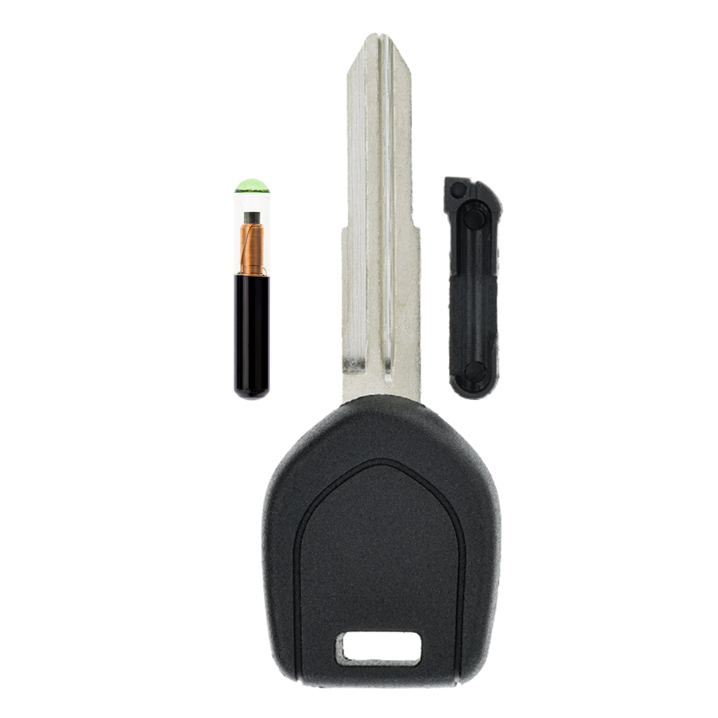 MT-KEY Auto Zünd Schlüssel Rohling MIT8 + ID4C Glas Transponder kompatibel mit Mitsubishi Eclipse D30 Galant EA0 Montero Pajero V20 Shogun Space Gear Ab 96 Space Runner 98-99 Space Wagon N50 98-99