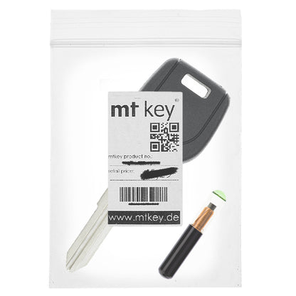 MT-KEY Auto Zünd Schlüssel Rohling MIT8 + ID4C Glas Transponder kompatibel mit Mitsubishi Eclipse D30 Galant EA0 Montero Pajero V20 Shogun Space Gear Ab 96 Space Runner 98-99 Space Wagon N50 98-99