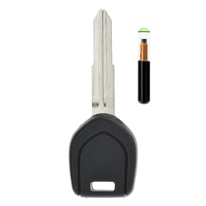 MT-KEY Auto Zünd Schlüssel Rohling MIT8 + ID4C Glas Transponder kompatibel mit Mitsubishi Eclipse D30 Galant EA0 Montero Pajero V20 Shogun Space Gear Ab 96 Space Runner 98-99 Space Wagon N50 98-99