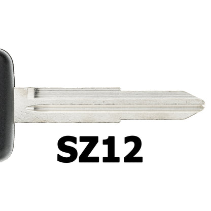 MT-KEY Auto Zünd Schlüssel Rohling SZ12 + ID4C T4 Keramik Transponder kompatibel mit Suzuki Alto 96-02 Baleno I 96-01 Grand Vitara 96-02 Swift III 96-05 Vitara 96-02 Subaru Justy 96-03