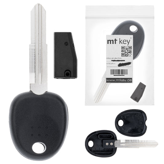 MT-KEY Auto Zünd Schlüssel Rohling HYN6 + ID4C T4 Keramik Transponder kompatibel mit Hyundai Coupe Rd 96-01 Galloper 99-03 H1 99-06 Innovation 99-03 Lantra 96-00 Santamo 00-03 Scoupe Ab 96