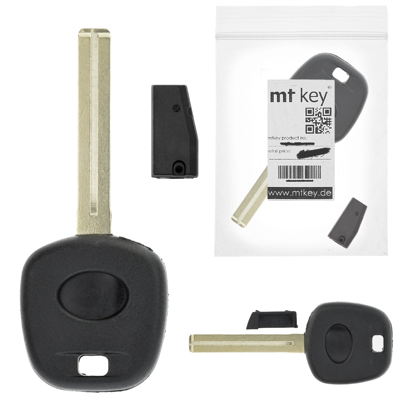 Auto Zünd Schlüssel Rohling TOY40 + ID4C T4 Keramik Transponder kompatibel mit Lexus Ls 400 97-03 Lx 470 99-02 Es 300 98-01 LX 450 Ab 98 Sc 300 Sc 400 98-03 Toyota Celsior Ab 98 Century