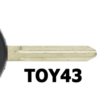 Auto Zünd Schlüssel Rohling TOY43 + ID4C T4 Keramik Transponder kompatibel mit Toyota Avensis Verso 01-03 Camry 96-05 Celica T23 Corolla 96-06 Echo Verso Highlander I Hilux 99-04 Land Cruiser J9 Rav4