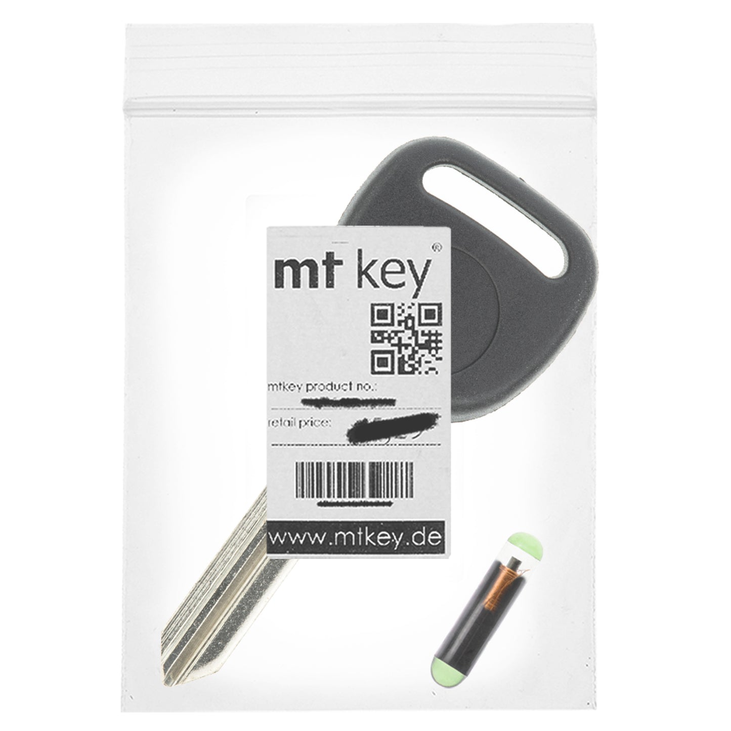 MT-KEY Auto Zünd Schlüssel Rohling B111 + ID48 Transponder Wegfahrsperre kompatibel mit Gmc Canyon 08-12 Hummer H3 Ab 08