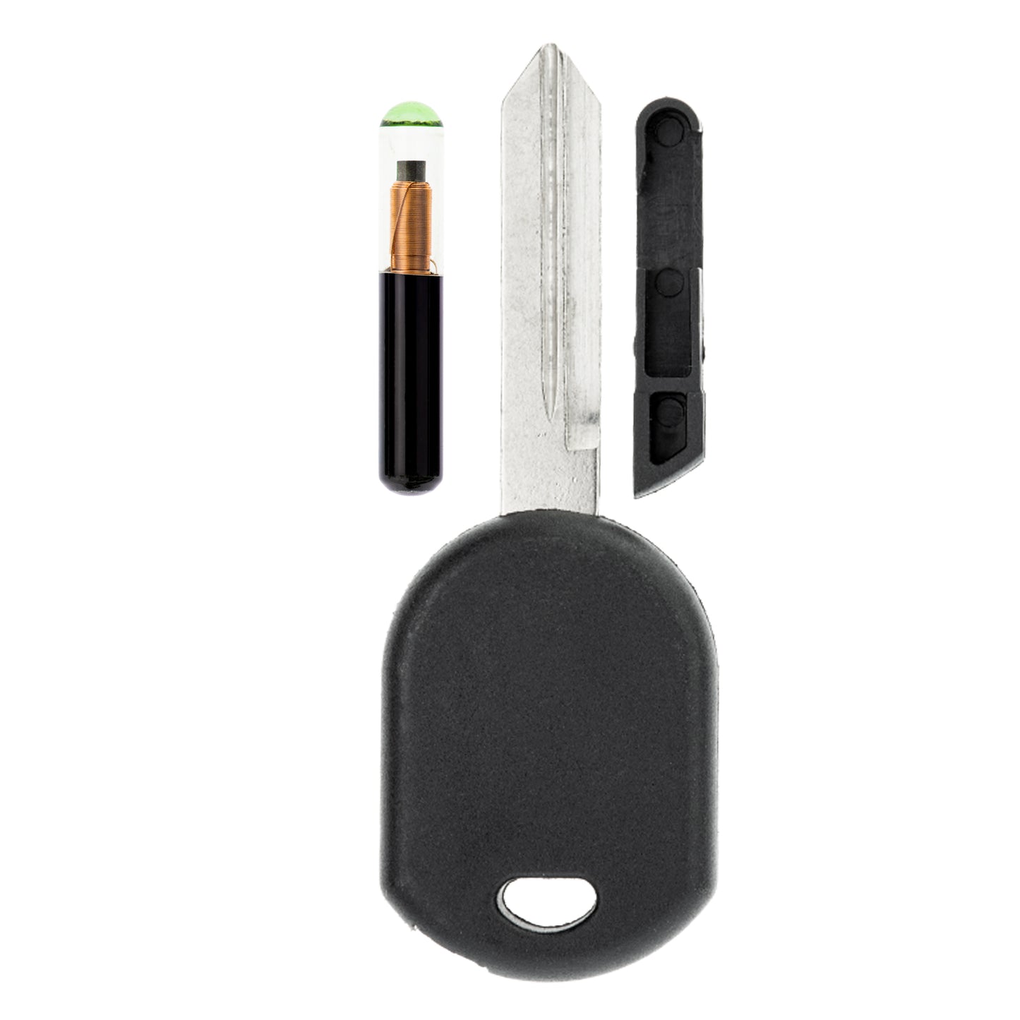 MT-KEY Auto Zünd Schlüssel Rohling FO38R + ID60 80 Bit T7 Glas Transponder Wegfahrsperre kompatibel mit Ford Escape II 01-04 Expedition II 03-06 Thunderbird 01-05 Mazda Tribute 00-06