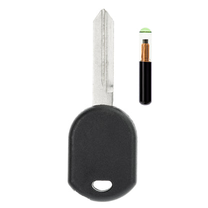 MT-KEY Auto Zünd Schlüssel Rohling FO38R + ID60 80 Bit T7 Glas Transponder Wegfahrsperre kompatibel mit Ford Escape II 01-04 Expedition II 03-06 Thunderbird 01-05 Mazda Tribute 00-06