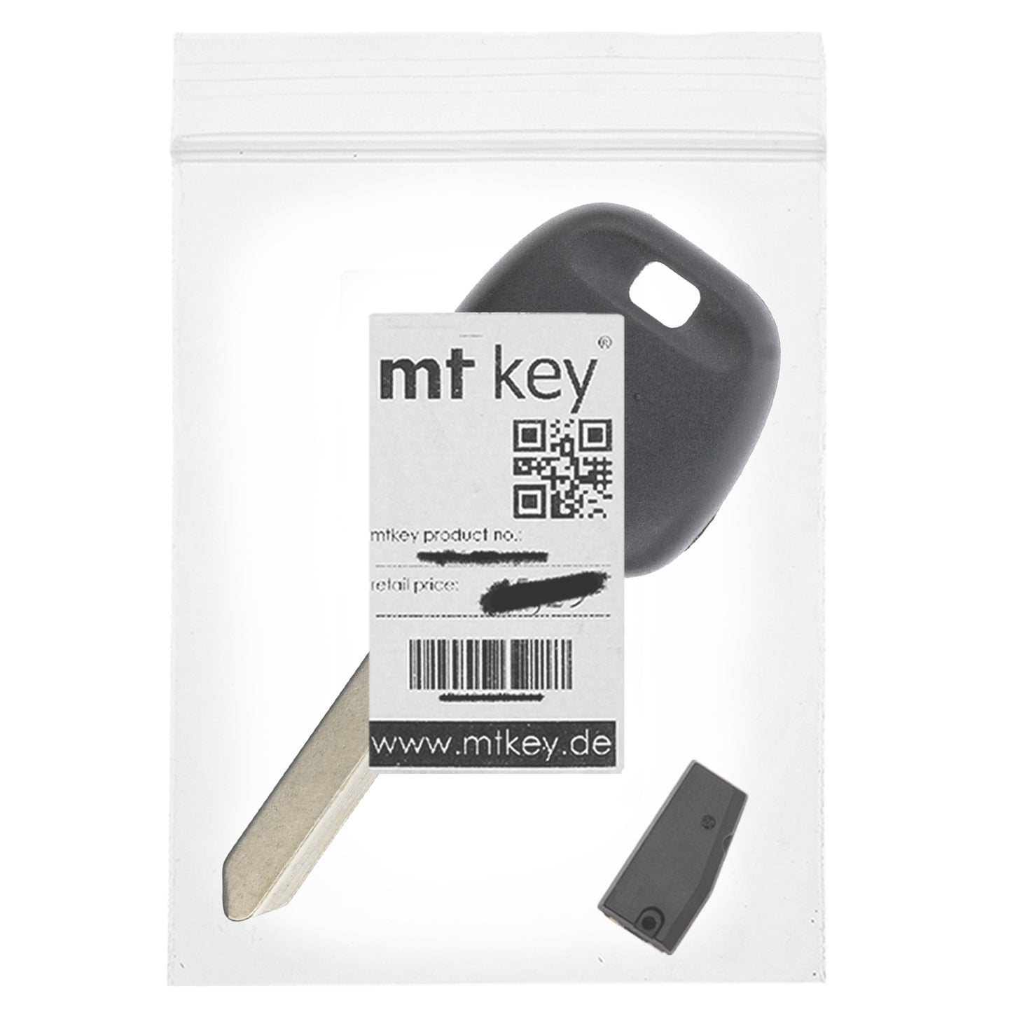 MT-KEY Auto Zünd Schlüssel Rohling TOY47 + ID60 80 Bit T16 Keramik Transponder Wegfahrsperre kompatibel mit Toyota Avensis I T22 00-03