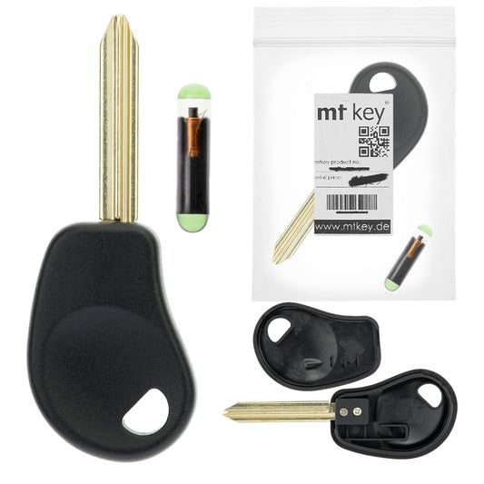 MT-KEY Auto Zünd Schlüssel Rohling SX9 + ID48 Transponder Wegfahrsperre kompatibel mit Citroen Jumper 01-05 Xantia 99-01