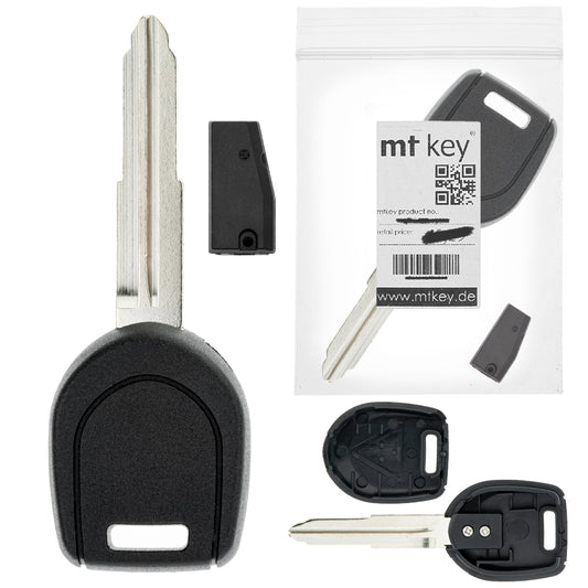 MT-KEY Auto Zünd Schlüssel Rohling MIT8 + ID61 Transponder Wegfahrsperre kompatibel mit Mitsubishi Eclipse D50 01-05 Galant 02-05 L200 III 02-06 Montero Sport 02-05 Space Runner II