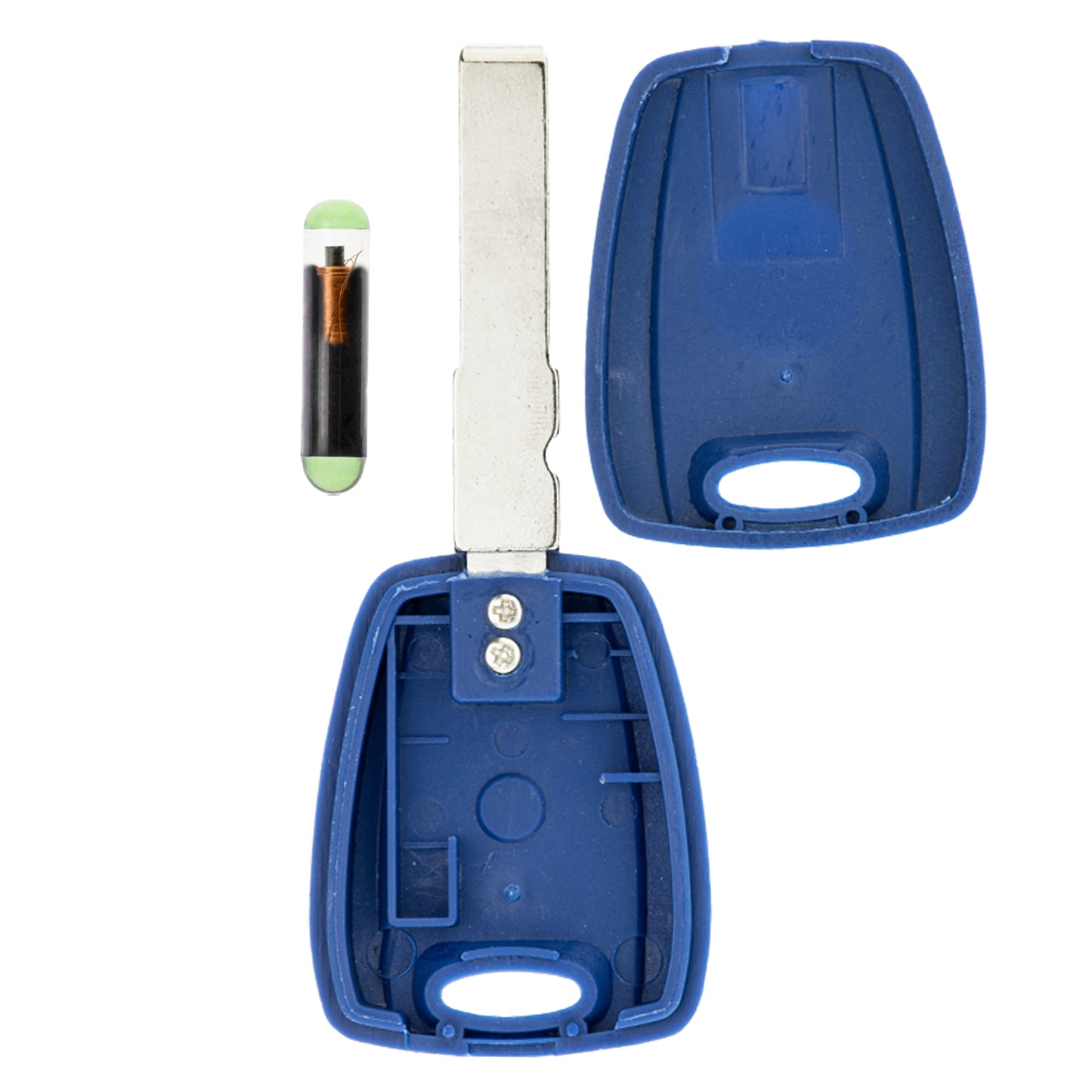 Auto Zünd Schlüssel Rohling Blau SIP22 + ID48 Transponder kompatibel mit Alfa Romeo 147 156 932 03-06 GT 03-10 Fiat Bravo 198 Doblo 06-11 Doblo 223 Ducato II 244 -08 Idea -10 Stilo -08 Peugeot Boxer