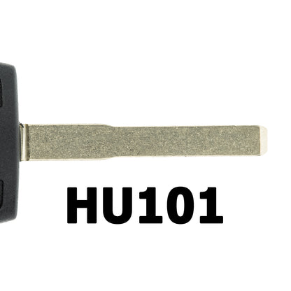 MT-KEY Auto Zünd Schlüssel Rohling HU101 + 80 Bit Transponder kompatibel mit Ford B-Max 12-17 C-Max II 10-15 Eco Sport II 13-17 Edge I 10-14 Escape III 12-16 Fiesta VII 13-17 Focus III 11-15