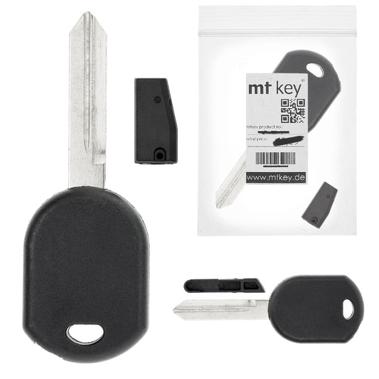 MT-KEY Auto Zünd Schlüssel Rohling FO38R + ID63 80 BIT Transponder kompatibel mit Ford Escape II 05-12 Eer IV 08-12 F-250 04-11 FIVe Hundred 05-07 Flex 08-12 Freestar 04-07 Freestyle D219 05-07