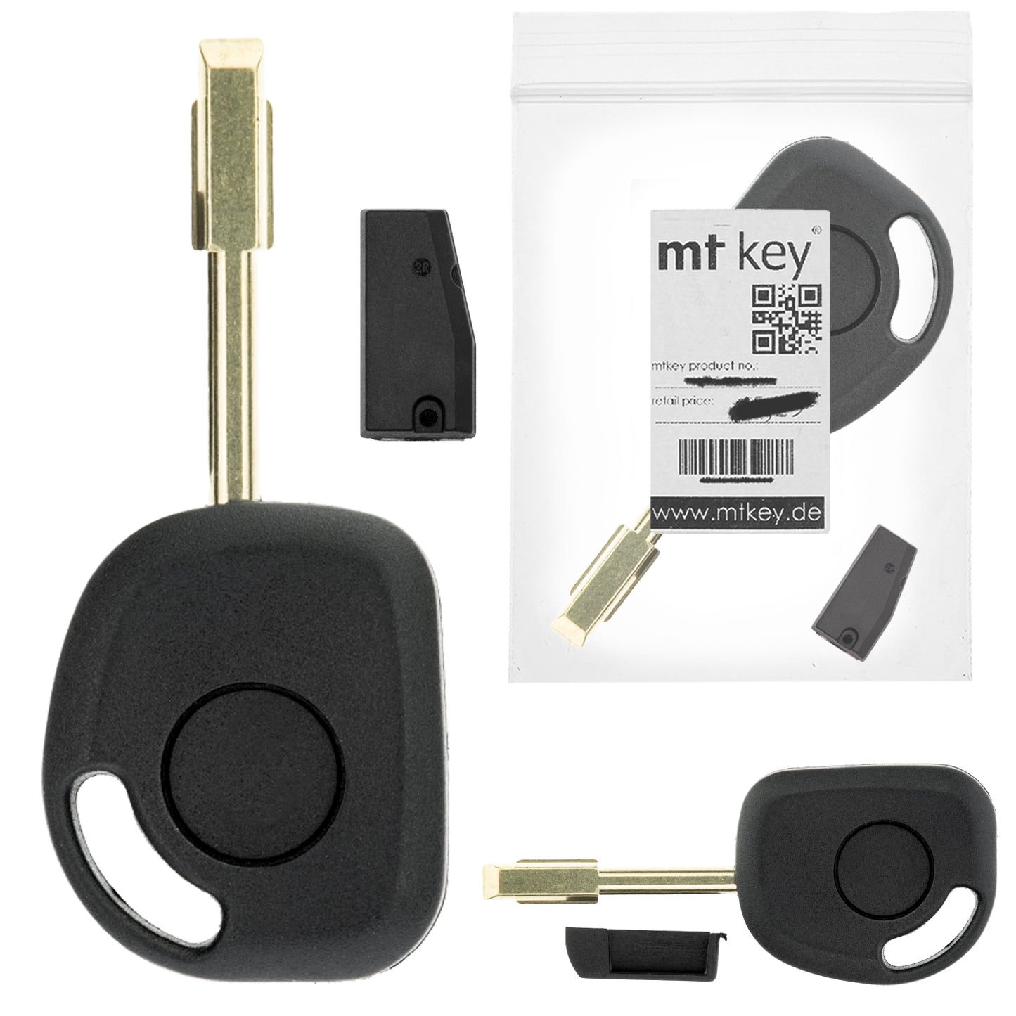 MT-KEY Auto Zünd Schlüssel Rohling FO21 + ID63 40 Bit Transponder kompatibel mit Ford Fiesta VI 03-08 Fusion Ab 02 Tourneo Connect 09-13 Transit Mk7 07-13 Ford Transit Connect 09-13 Mazda 121 96-01