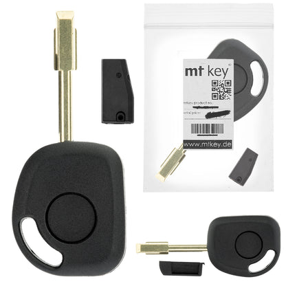 MT-KEY Auto Zünd Schlüssel Rohling FO21 + ID63 40 Bit Transponder kompatibel mit Ford Fiesta VI 03-08 Fusion Ab 02 Tourneo Connect 09-13 Transit Mk7 07-13 Ford Transit Connect 09-13 Mazda 121 96-01