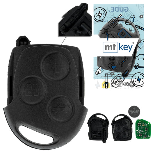 MT-KEY 434MHZ Funk Schlüssel kompatibel mit C-MAX I Edge I Expedition Fiesta V 6 Focus 2 Fusion Kuga I S-MAX Transit 7 Tourneo Connect F-150 Galaxy II