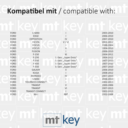 MT-KEY 434MHZ Funk Schlüssel kompatibel mit C-MAX I Edge I Expedition Fiesta V 6 Focus 2 Fusion Kuga I S-MAX Transit 7 Tourneo Connect F-150 Galaxy II