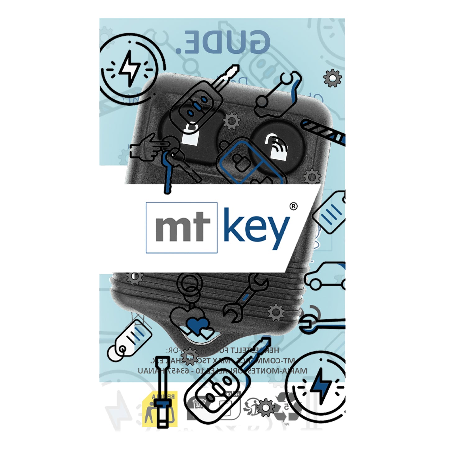 MT-KEY Funk Schlüssel Fernbedienung Sender 434MHZ kompatibel mit Ford Maverick TM1 01-04 Transit VI FY 00-07 Transit Connect I TC 433MHZ Autoschlüssel