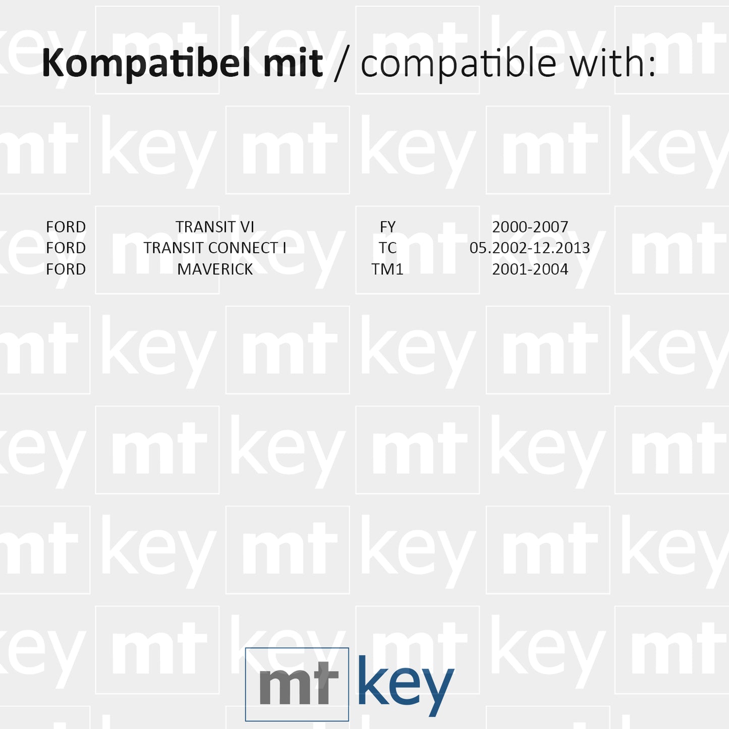 MT-KEY Funk Schlüssel Fernbedienung Sender 434MHZ kompatibel mit Ford Maverick TM1 01-04 Transit VI FY 00-07 Transit Connect I TC 433MHZ Autoschlüssel
