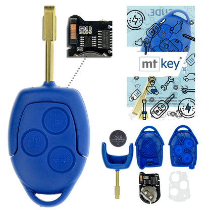 MT-KEY 3 Tasten Funk Schlüssel Fernbedienung 434MHZ kompatibel mit Ford Transit TT9 2006-2014 433MHZ Autoschlüssel