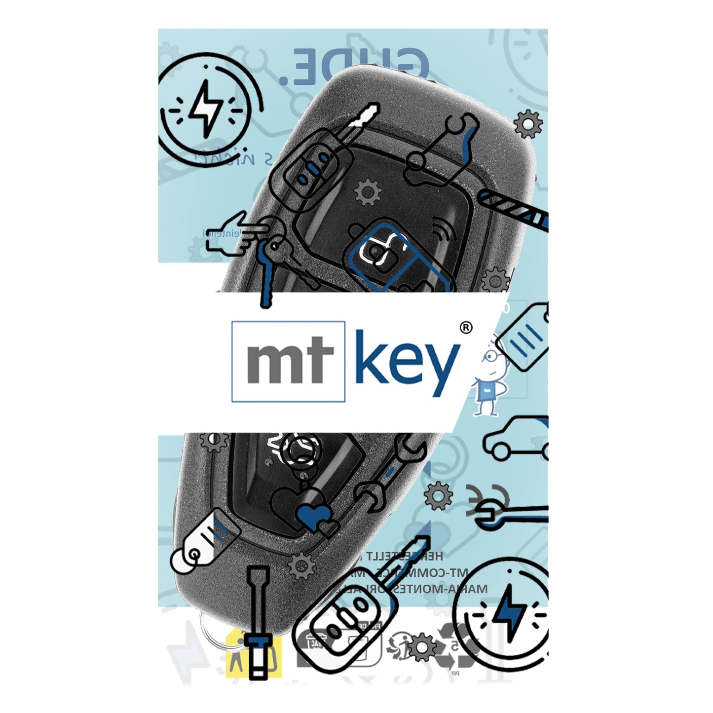 MT-KEY Funk Schlüssel 434MHZ kompatibel mit Ford Fiesta 7 12-17 Mondeo IV 07-15 S-MAX 10-14 B-MAX C-MAX 10-15 Ecosport II Focus III Galaxy III