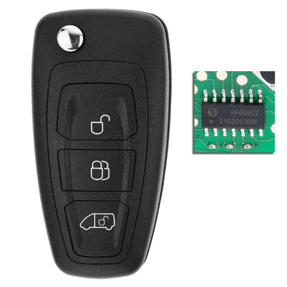 MT-KEY Funk Schlüssel 434MHZ kompatibel mit Ford Transit / Tourneo (vor Facelift) Connect II 13-16 Courier I 14-18 Custom I 12-17 Autoschlüssel