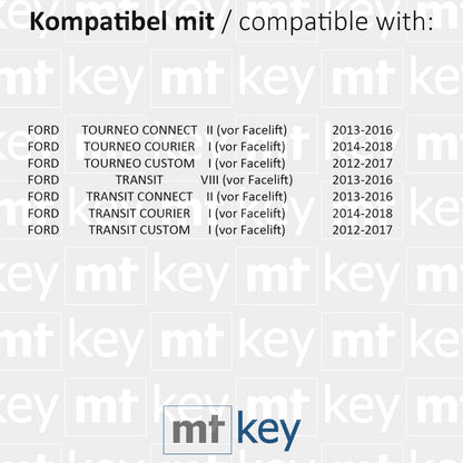 MT-KEY Funk Schlüssel 434MHZ kompatibel mit Ford Transit / Tourneo (vor Facelift) Connect II 13-16 Courier I 14-18 Custom I 12-17 Autoschlüssel