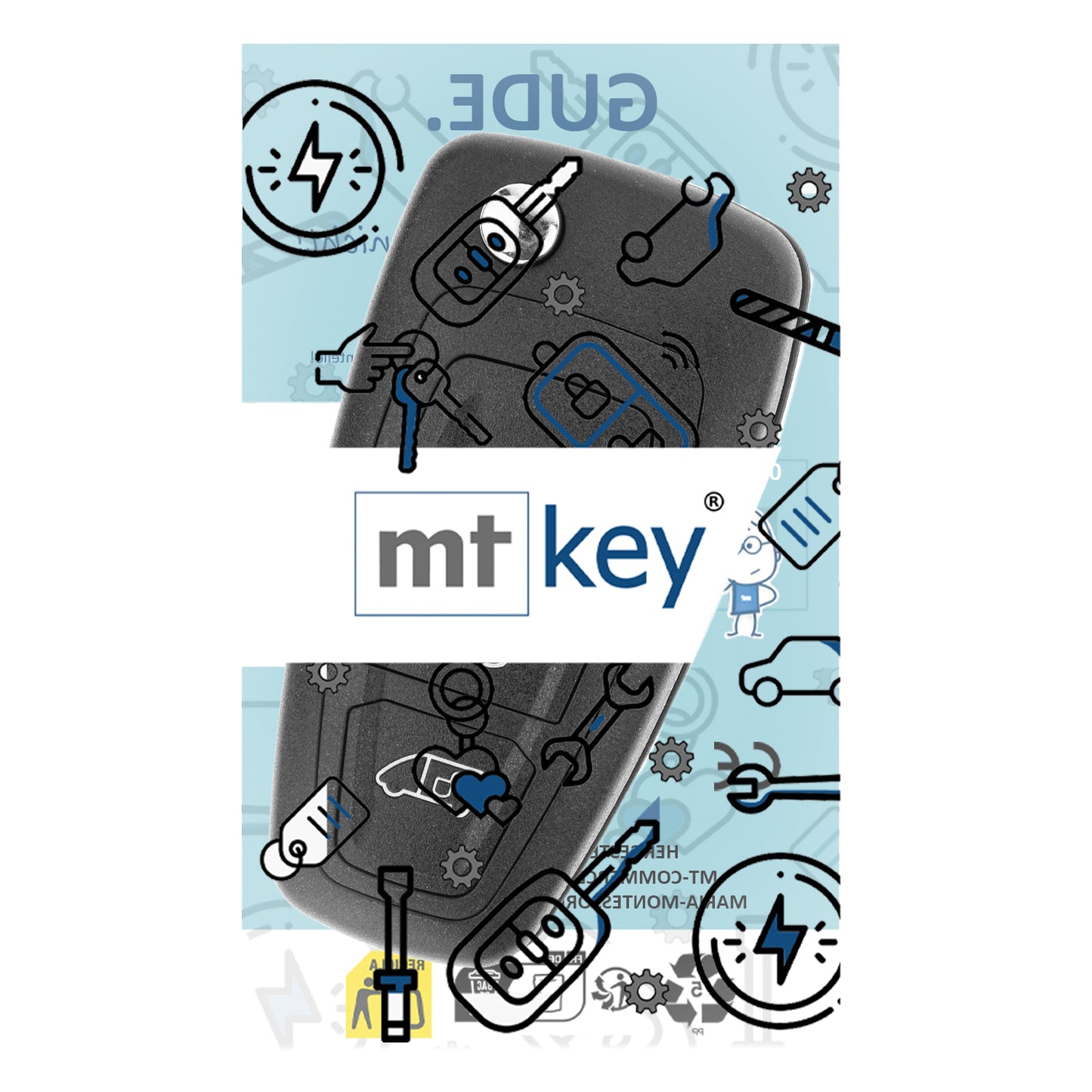 MT-KEY Funk Schlüssel 434MHZ kompatibel mit Ford Transit Custom Connect Tourneo V363 Wohnmobil Westfalia Nugget Sunlight Cliff LMC Innovan Weinsberg